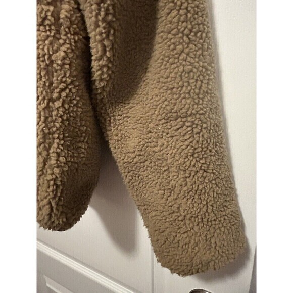 John Galt Full Zip Jacket long sleeve fuzzy Camel brown Women’s One Size teddy - Picture 16 of 16